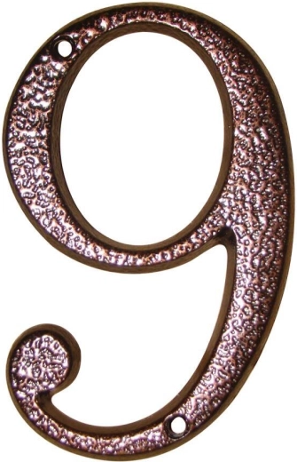 Numéro de maison 9, marron, zinc
