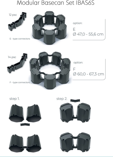 Socle modulaire pour tonneau d’eau de pluie en anthracite