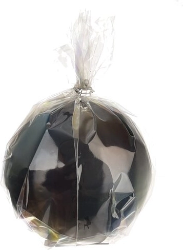 Bougie décorative en forme de boule noire brillante 8 cm