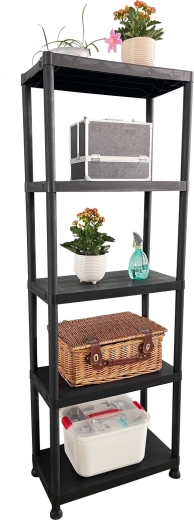 Étagère en plastique à 5 niveaux 61 × 31 × 171 cm, capacité par étagère 25 kg