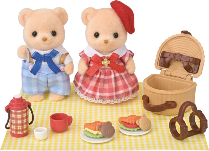 Sylvanian Families – frères et sœurs oursons « Petits Biscuits » en pique-nique