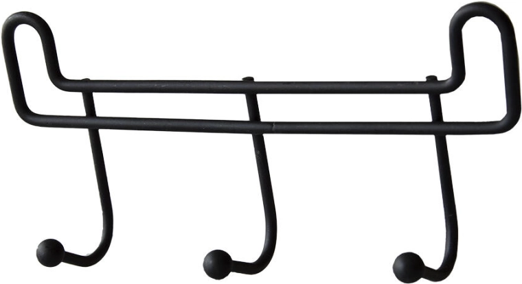 Porte-serviettes de salle de bain avec 3 crochets, 16 cm, métal noir