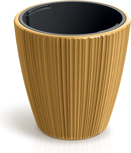 Pot de fleurs ORO avec insert amovible 19,9 cm, couleur moutarde