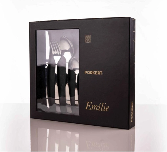 Service de couverts EMILIE en acier inoxydable, 24 pièces