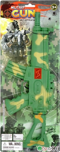 Samopal militaire en plastique pour enfants 43 cm avec canon mobile - 1 pièce