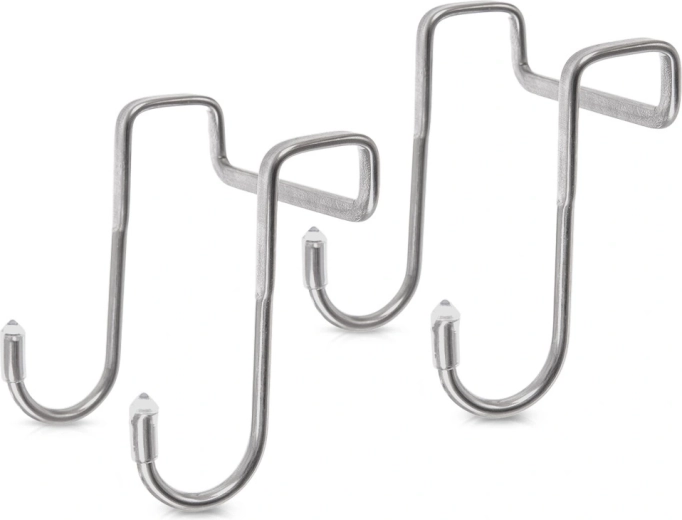 Crochets doubles en acier pour porte, 2 pcs
