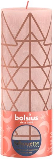 Bougie rustique 190 × 68 mm rose/ambre