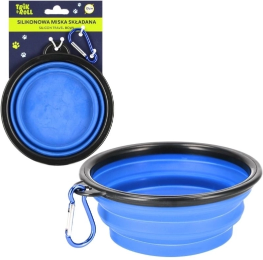 Gamelle pliable en silicone pour chien et chat – bleue
