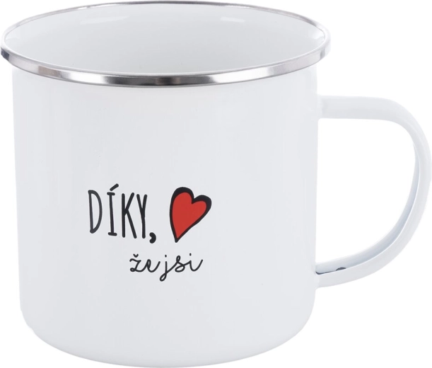 Mug émaillé « Merci d’être là » 0,57 l