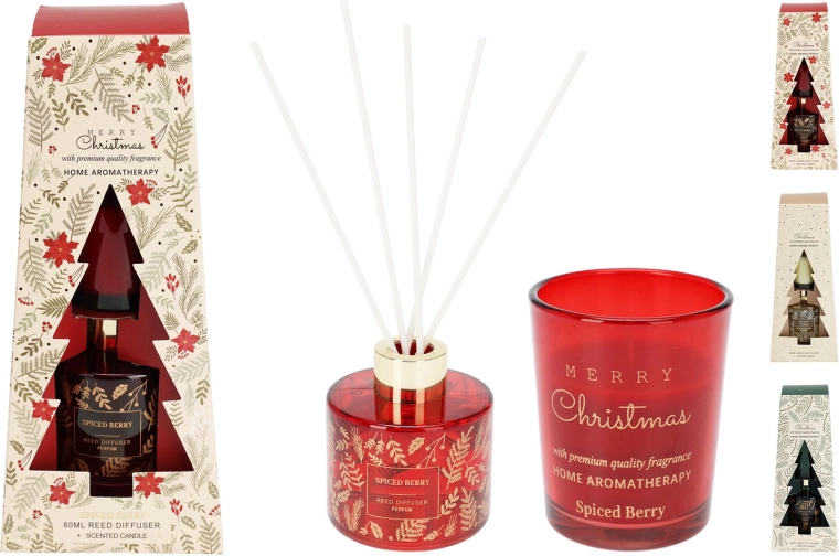 Diffuseur de parfum 80 ml et bougie parfumée 60 g, assortiment de modèles - 1 pièce