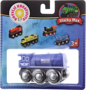 Locomotive à vapeur en bois Maxim bleue