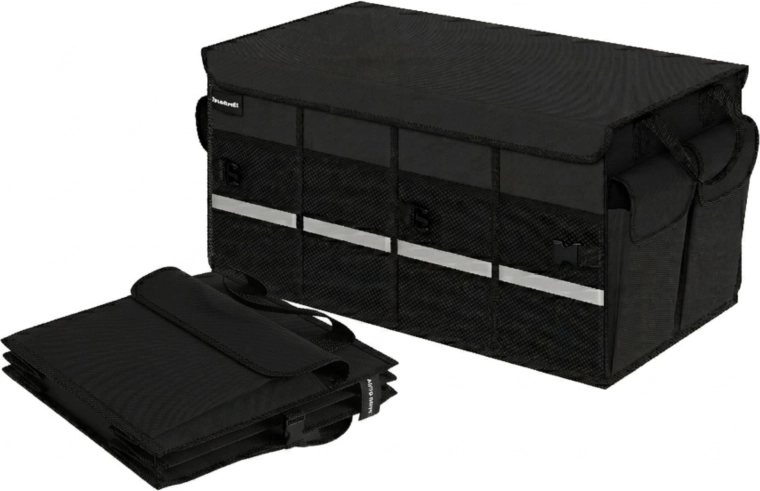 Organisateur pliable antidérapant pour coffre de voiture Bauerkraft noir