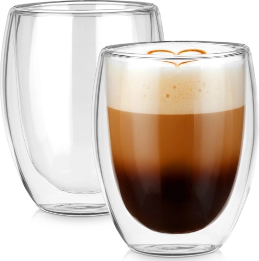 Verres isothermes à double paroi pour café et thé 370 ml, lot de 2