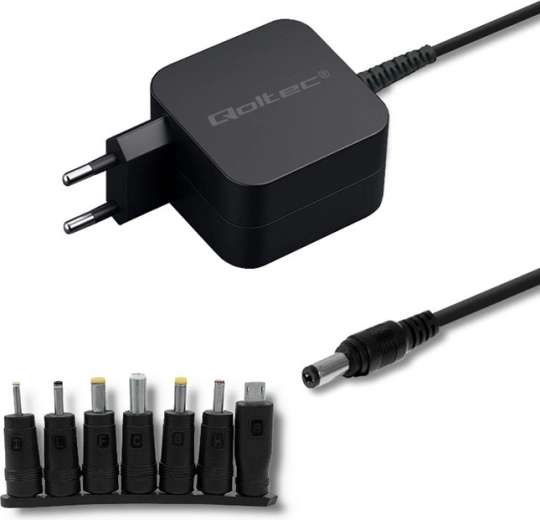 Adaptateur secteur universel Qoltec pour tablette et routeur, 15 W, avec 7 connecteurs