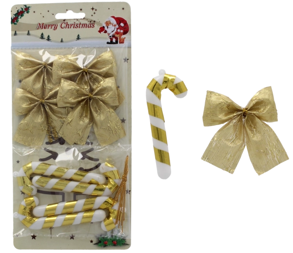 Set doré de décorations de Noël 144 pcs Chomik