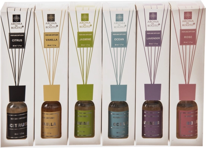 Diffuseur d’arômes à bâtonnets 50 ml – mix de 6 variantes