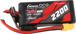 Batterie Gens Ace LiPo 2200mAh 7,4V 60C avec connecteur XT60