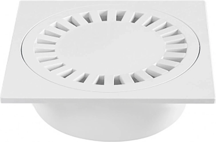 Siphon de sol en polypropylène, blanc, DN 150 × 150 × 50/84