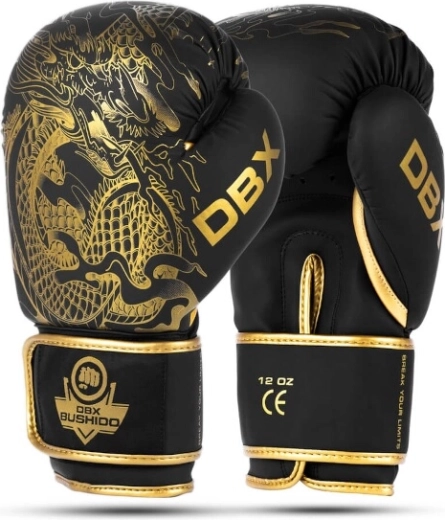 Gants de boxe DBX Bushido Gold Dragon 12 oz