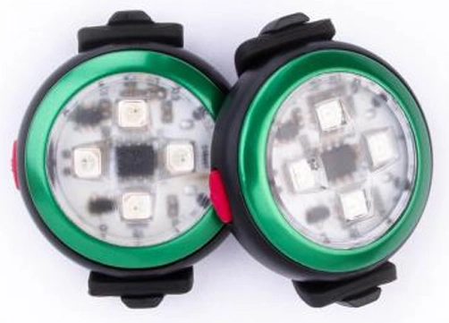 Curli Luumi lampe LED de sécurité rechargeable pour collier, verte