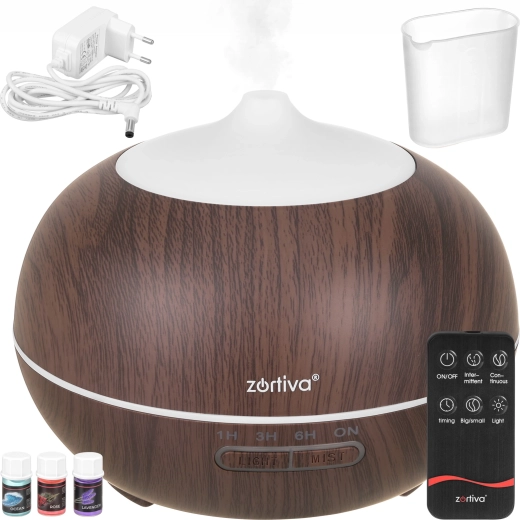 Zortiva diffuseur d’arômes ultrasonique et humidificateur d’air 400 ml avec télécommande