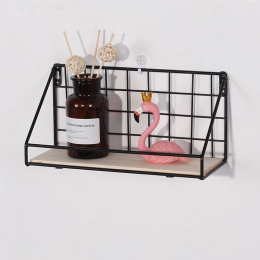 Étagère murale avec barre, style LOFT 29,5 cm - noir