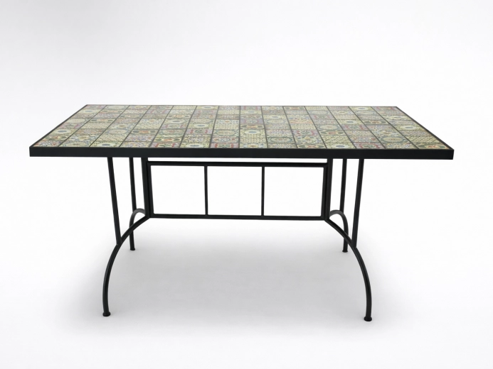 Table de jardin mosaïque rectangulaire 150 × 80 × 74 cm