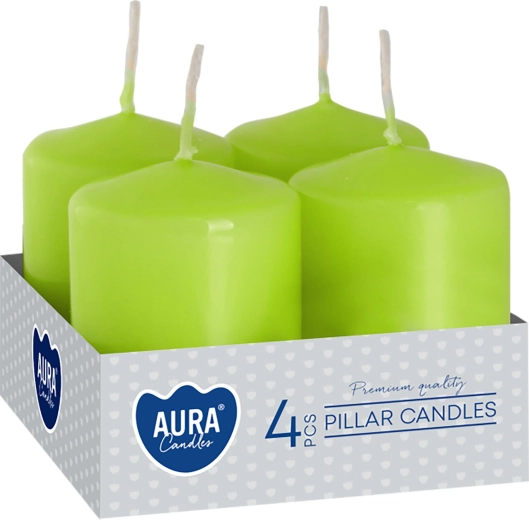 Bougies de l’Avent vert olive 60 × 40 mm (4 pcs)