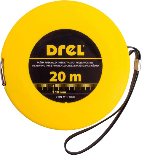 Ruban à mesurer en acier enroulable 20 m × 10 mm Drel