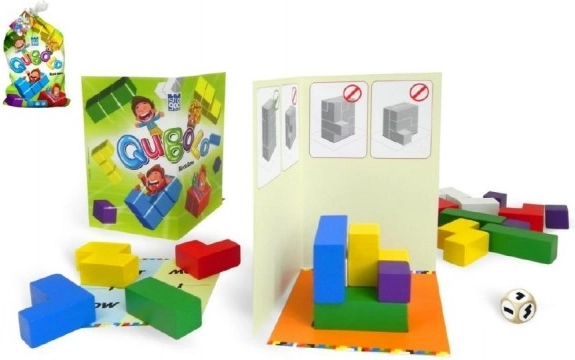 Qubolo jeu de société avec dés en bois dans une pochette en tissu