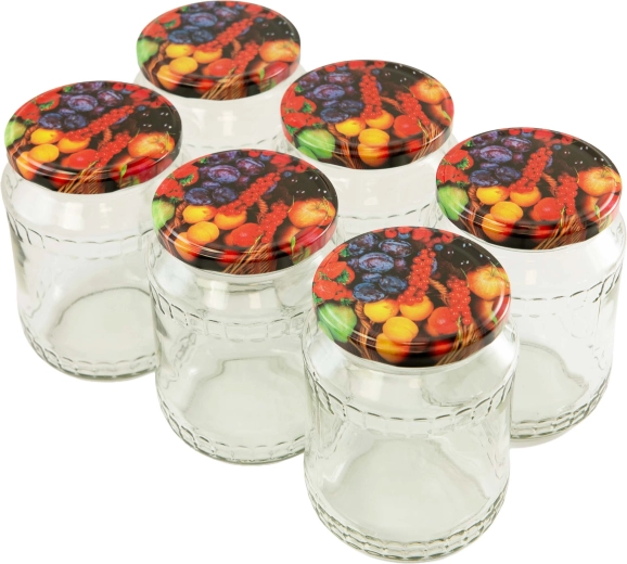 Set de bocaux de stérilisation 720 ml avec couvercles 82 mm, 6 pcs