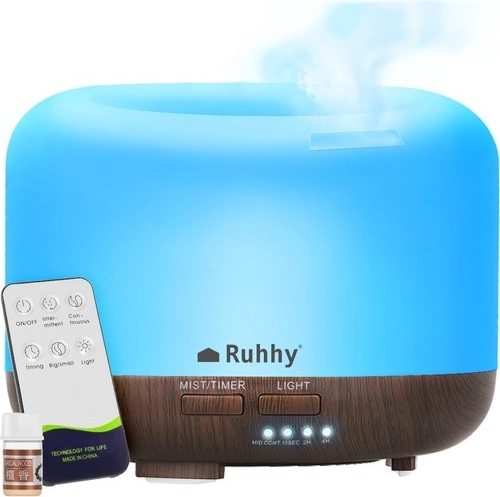Diffuseur d’arômes et humidificateur d’air RUHHY LED avec télécommande 300 ml