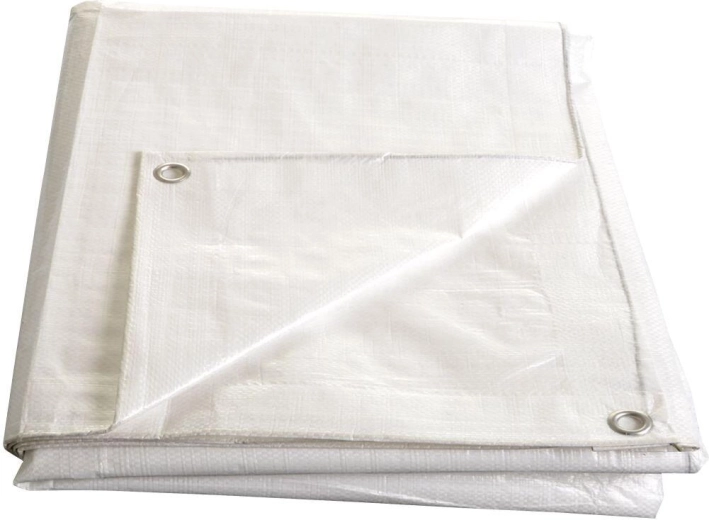 Bâche blanche avec œillets 5 × 8 m 140 g/m² contrecollée