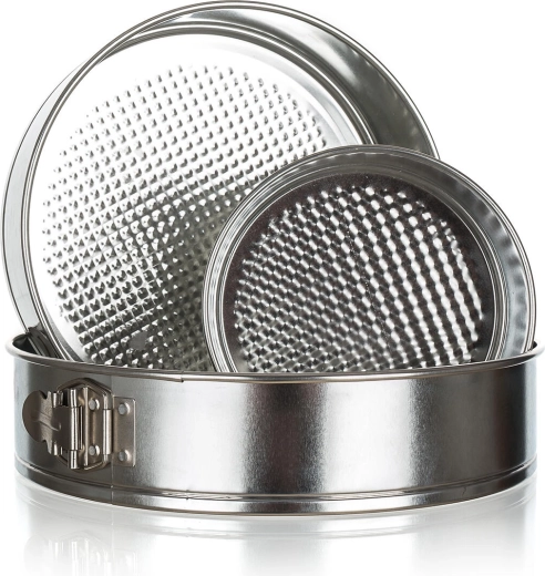 Set de moules à charnière FANTASIA 16/24/28 cm, métal étamé