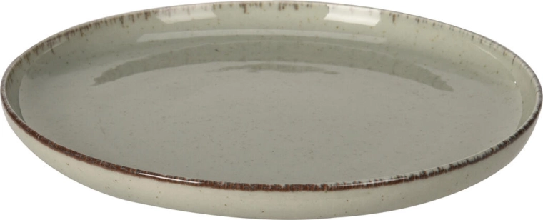 Assiette à dessert en porcelaine 19 cm avec bord marron vert clair