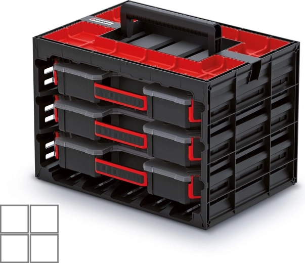 Armoire portable avec 3 organiseurs pour outils et petites pièces TAGER CASE