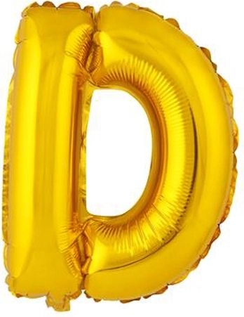 Ballon en feuille lettre D 30 cm or