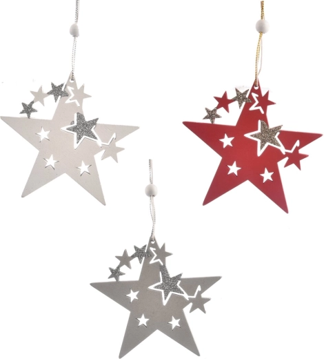Étoiles suspendues en bois – décoration naturelle, 3 pcs