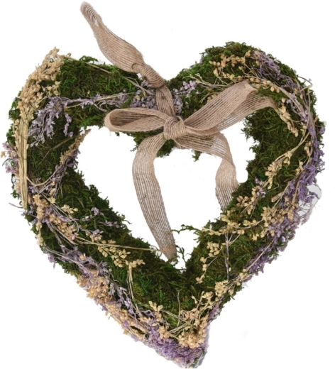 Cœur suspendu en mousse violet 25 × 25 cm