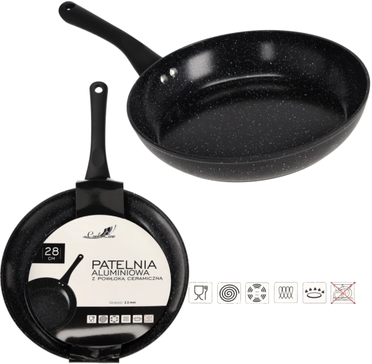 Poêle en aluminium 28 cm avec revêtement céramique pour induction