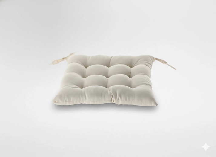 Coussin de chaise rembourré 40 × 40 × 6 cm, beige