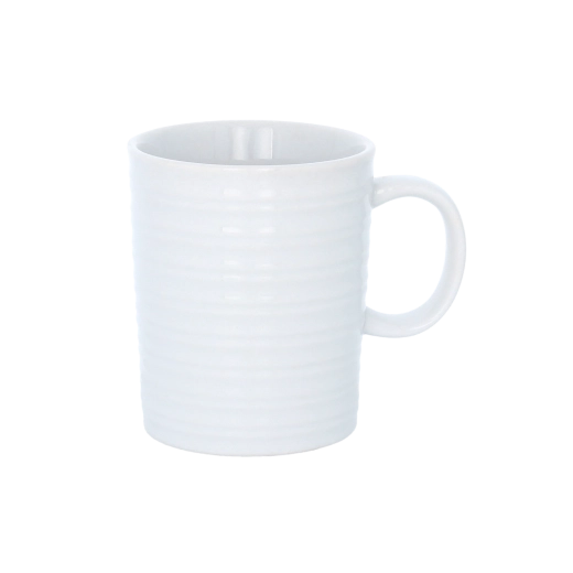 Mug en porcelaine 360 ml avec relief, blanc lait