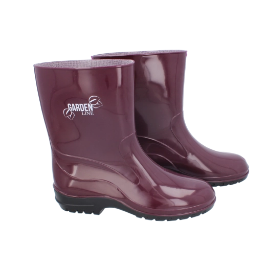 Bottes de pluie femme en PVC, bordeaux, taille 41