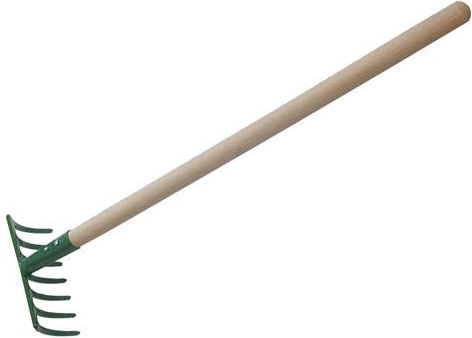 Râteau à main à 7 dents avec manche en bois 50 cm
