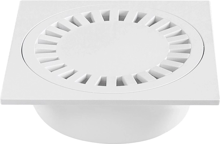 Siphon de sol en polypropylène 150 × 150 × 50/55 mm blanc