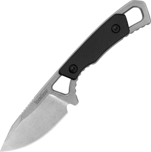 Kershaw Brace – couteau de cou, 5,1 cm, stonewash, GFN noir, étui en plastique