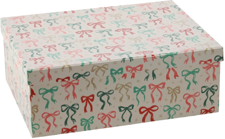 Boîte cadeau de présentation de Noël avec nœud 39 × 30 × 14,5 cm