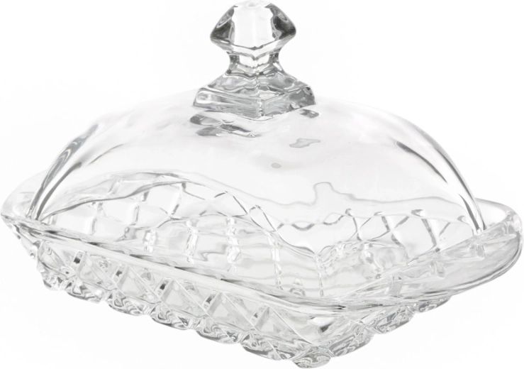 Beurrier en verre Karo avec couvercle