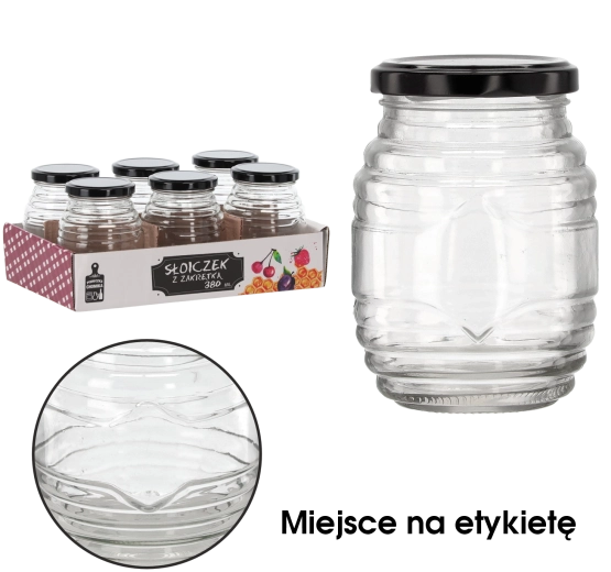 Bocal avec couvercle 380 ml rayures