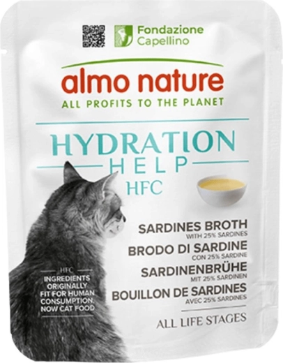 Almo Nature HFC Hydratation Help – bouillon de sardine pour chats 50 g